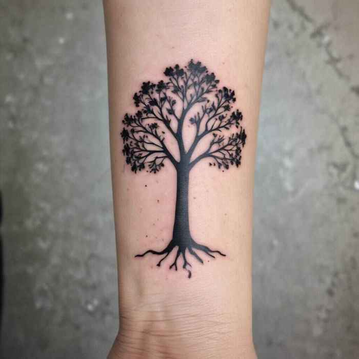 Tree in Negative Space tattoo
