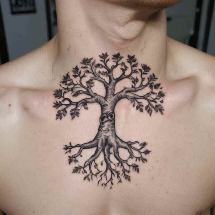 Tree with Animal Leaves tattoo