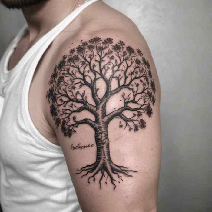 Tree with Favorite Quotes tattoo