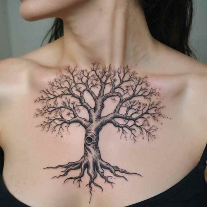 Tree with Thorned Roots Tattoo
