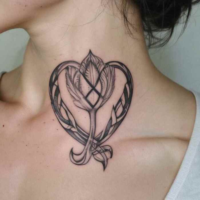 Tulip Interwoven with Infinity Symbol Tattoo