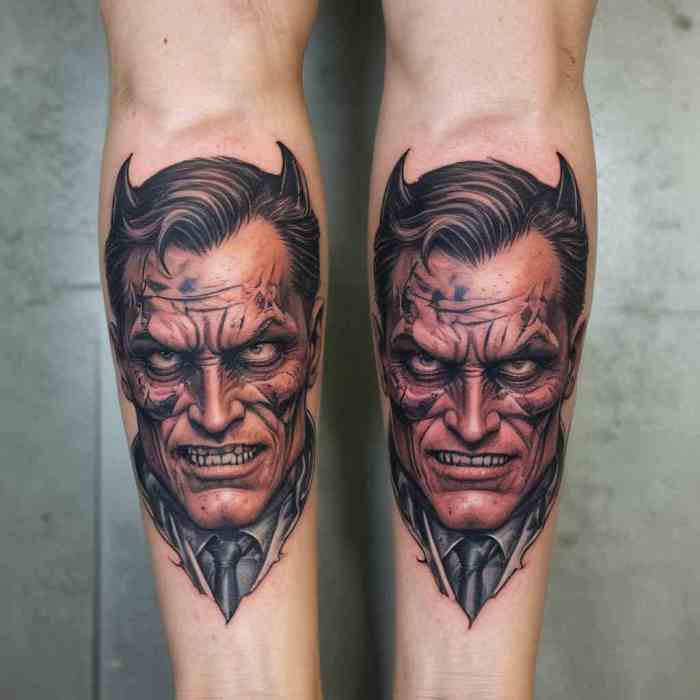 Two Face Face Off Tattoo