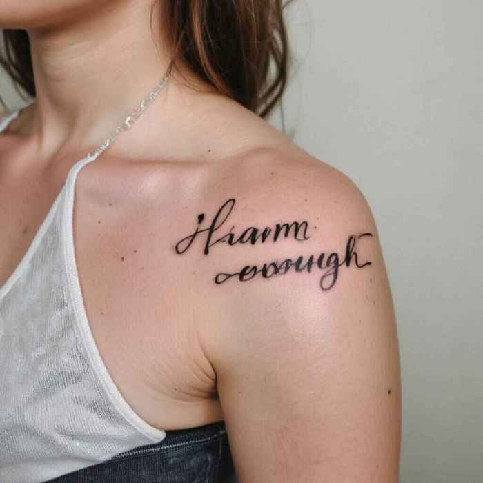 Underlined Words Tattoo
