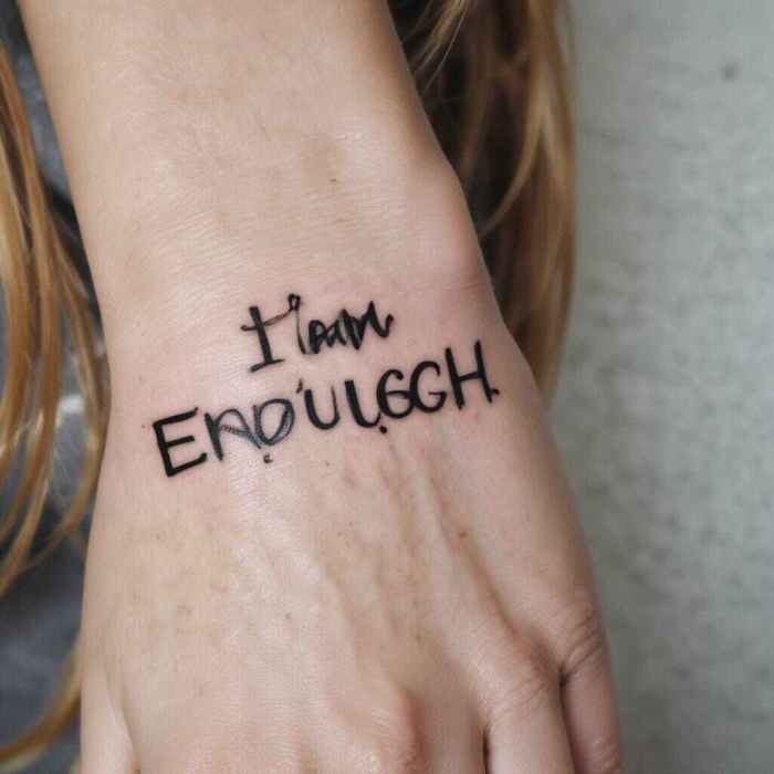 Whisper Text tattoo