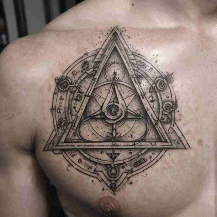 Alchemy Symbols Etched in Stone tattoo