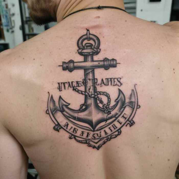 Anchor with Date tattoo