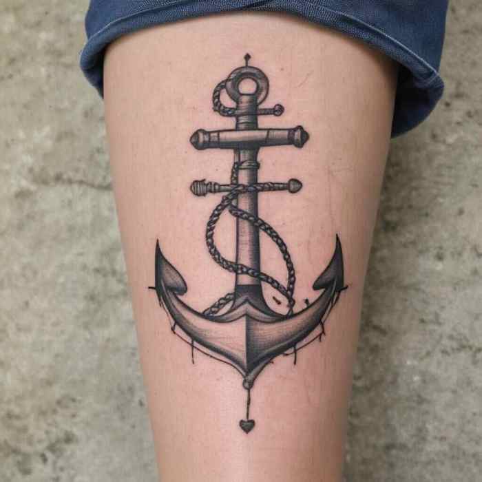 Anchor with Map tattoo