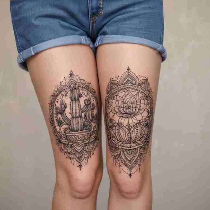 Mandala Cactus with Intricate Patterns tattoo