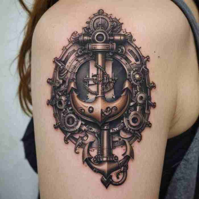 Steampunk Anchor tattoo