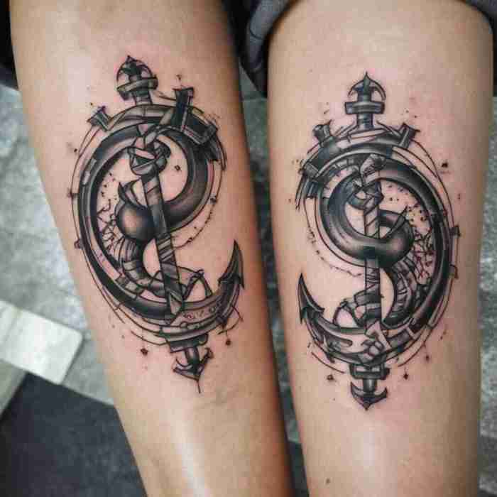 Yin Yang Anchor tattoo