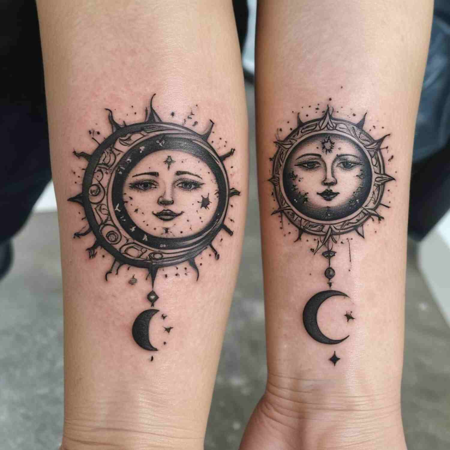 42 Beautifully Balanced Sun and Moon Tattoo Ideas That Celebrate Opposites