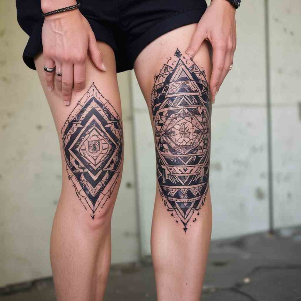 44 Striking Knee Tattoo Ideas for Men Who Appreciate Bold and Edgy Designs 5 Geometric Patterns 1