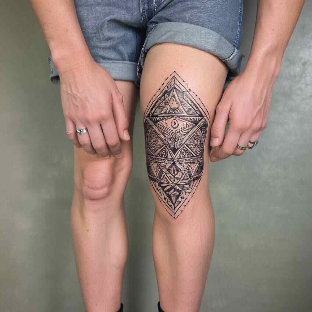 44 Striking Knee Tattoo Ideas for Men Who Appreciate Bold and Edgy Designs 4 Geometric Patterns