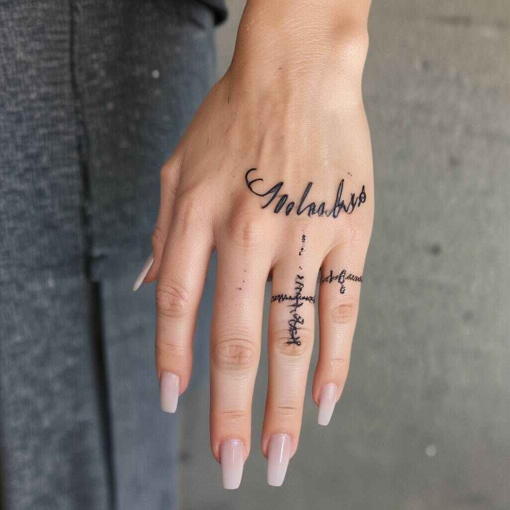 44 Distinctive and Elegant Hand Tattoo Designs for Women with an Artistic Flair 16 Single Word Script 2