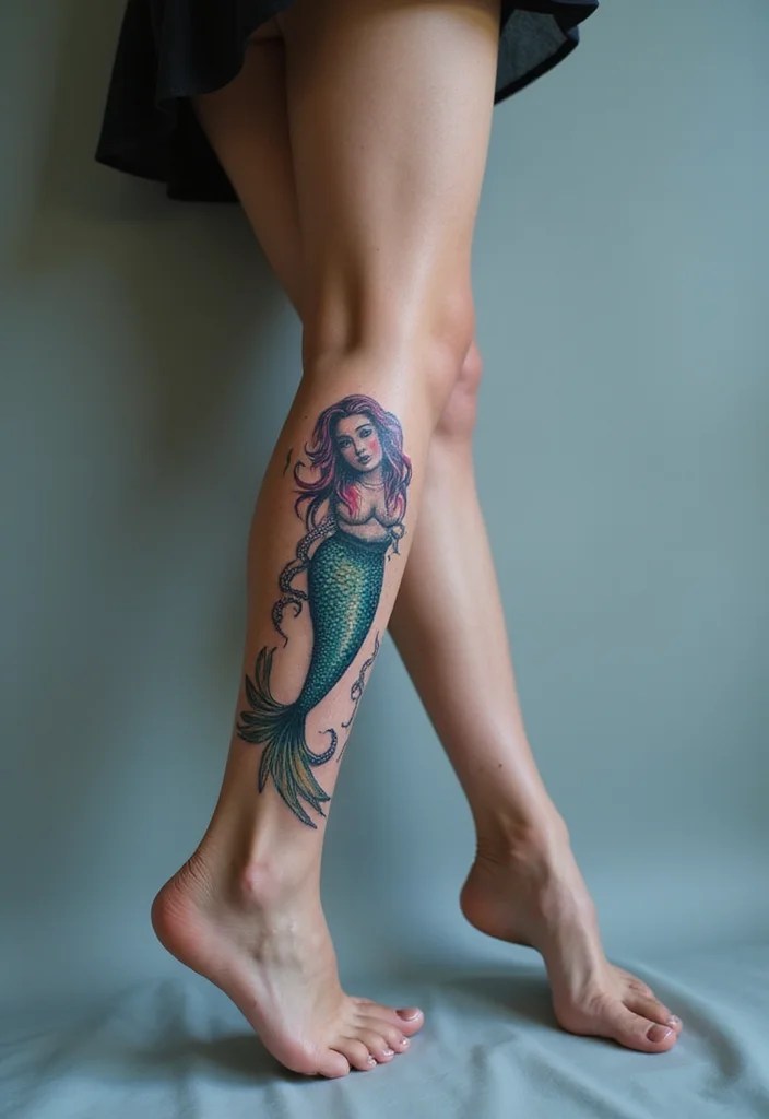 26 Mermaid Tattoo Designs That Shine with Mystery 126 Octopus Mermaid