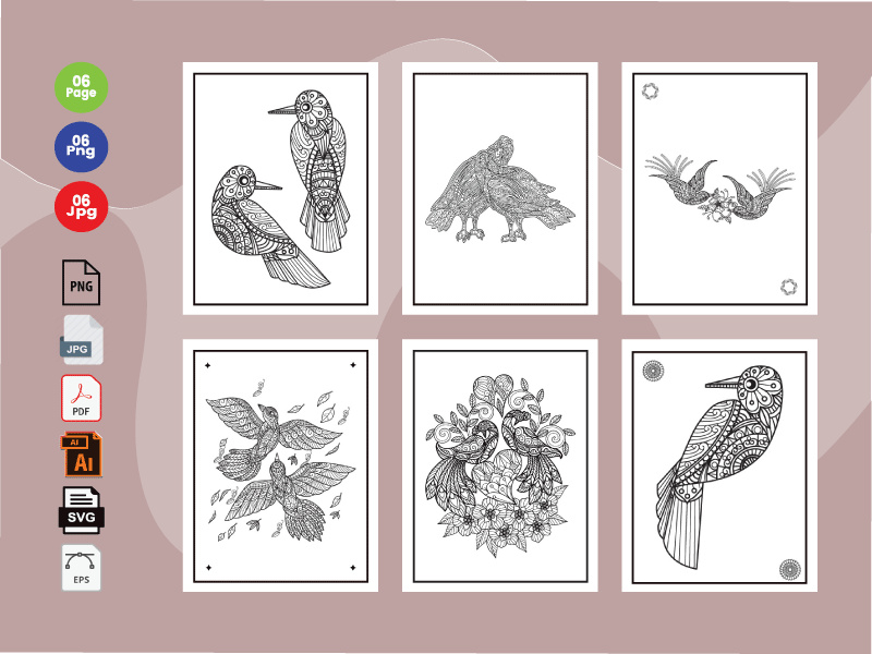 Supercoloring.com is a super fun for all ages: 6 Bird Coloring Book Pages Kdp Interior By Design Hub Epicpxls