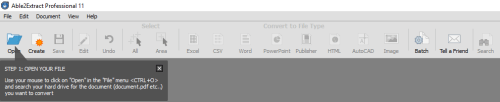 Convert PDF with Able2Extact: Open and Select PDF