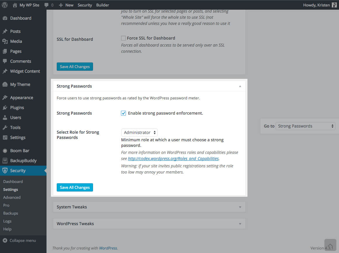 Government recently revamped its password recommendations, abandoning its endorsement of picking a favorite phrase and replacing a couple characters with symbols, like c4tlo^er. WordPress Password Security | WordPress Passwords