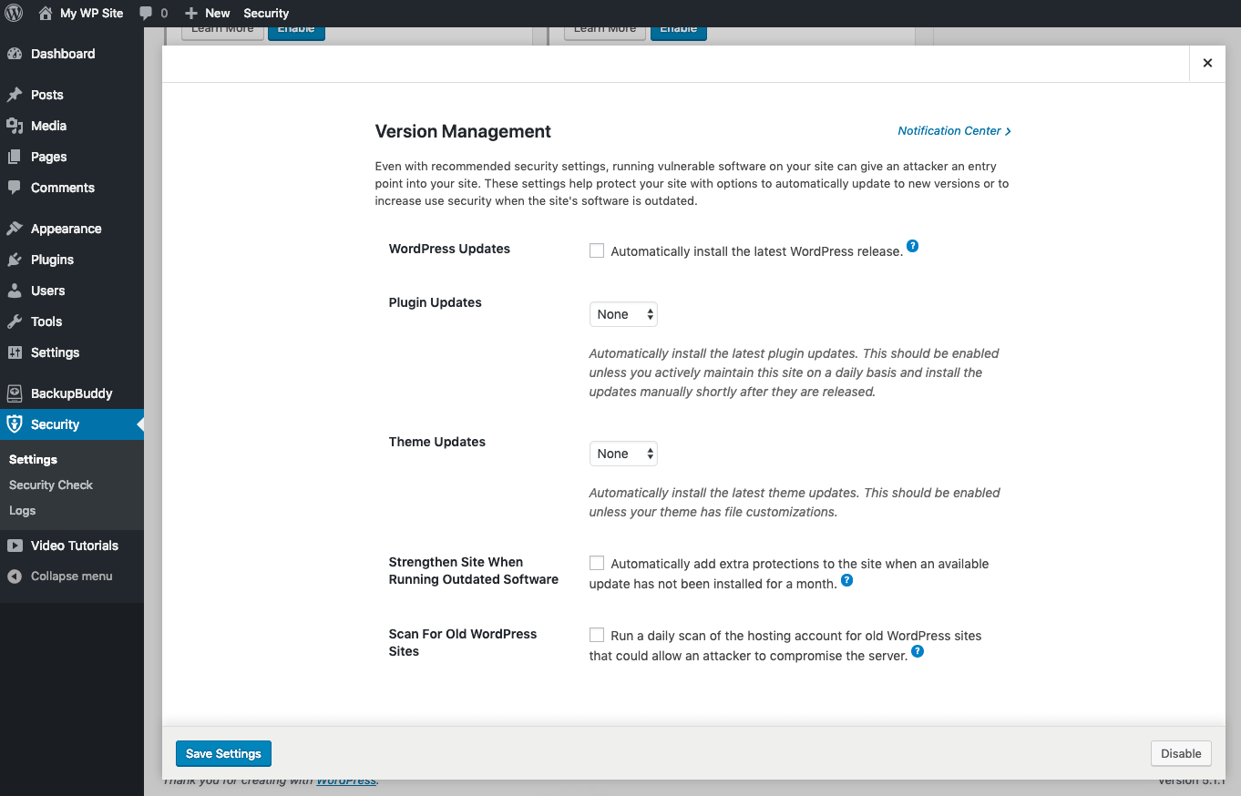 To run wordpress we recommend your host supports: 10 Tips for Securing a WordPress Website