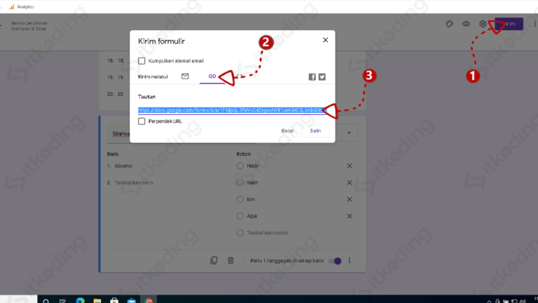 Opsi tanggapan yang ada di sisi sebelah atas dan di sanalah semua tanggapan dari responden tersimpan. Cara Membuat Absen Online di Google Form Paling Mudah