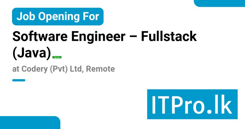 Software Engineer Fullstack Java At Codery Pvt Ltd Itpro Lk - Premium Ocean Picture Gallery - 4K