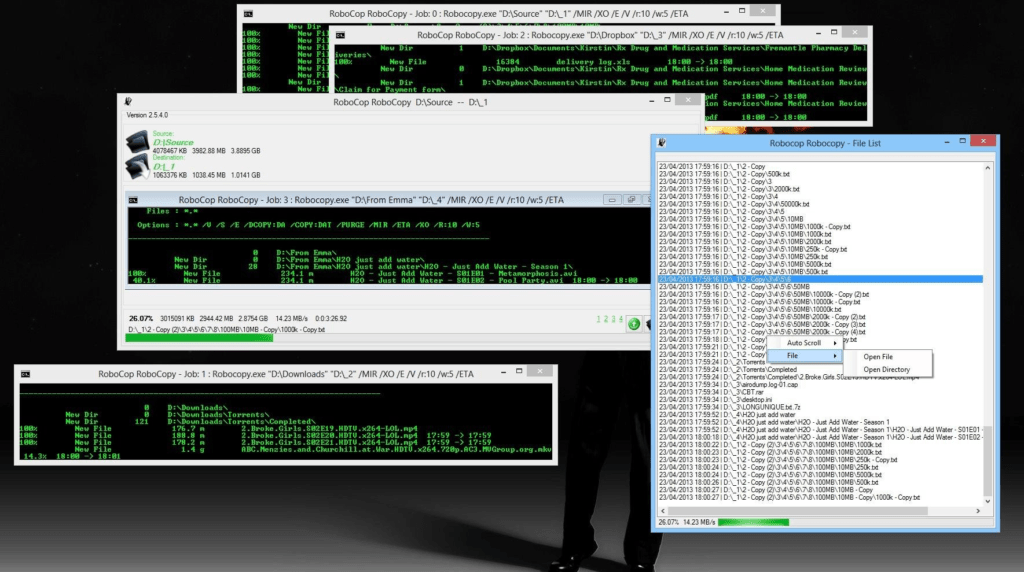 RoboCop RoboCopy – Unique Robocopy GUI Skin and script generator with Progress Monitoring