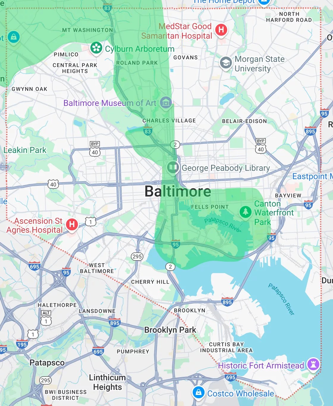 Baltimore Tourist Attractions Map Com Baltimore Tourist Map.webp