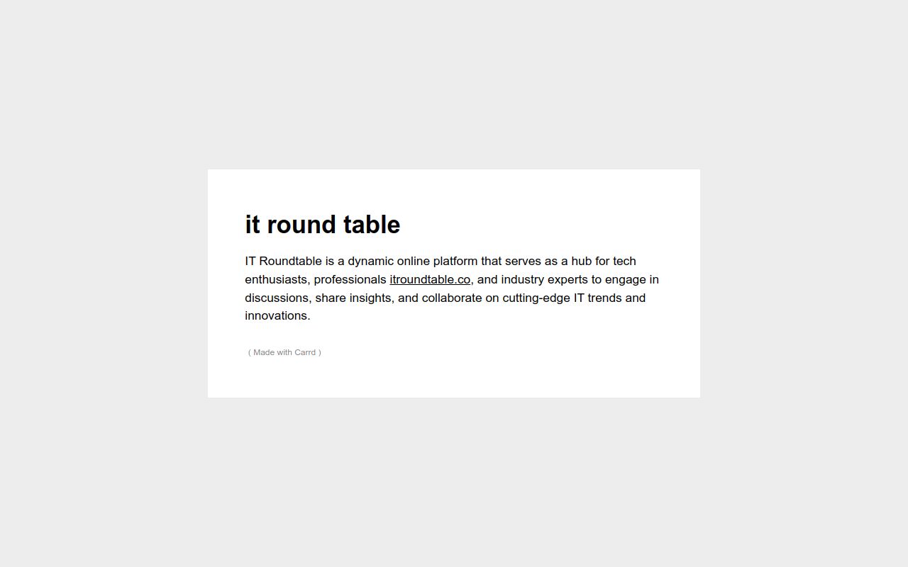 It Round Table