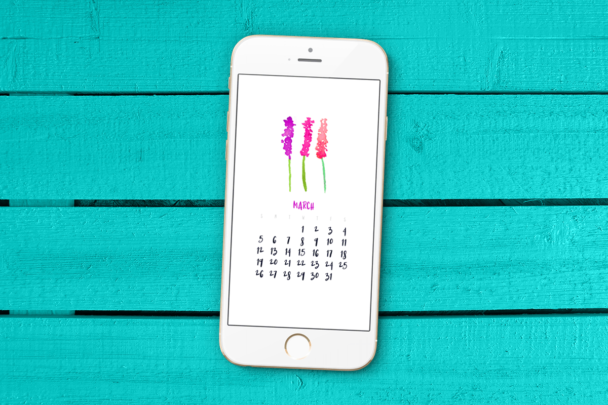 March 2017 Smartphone Wallpaper Calendar