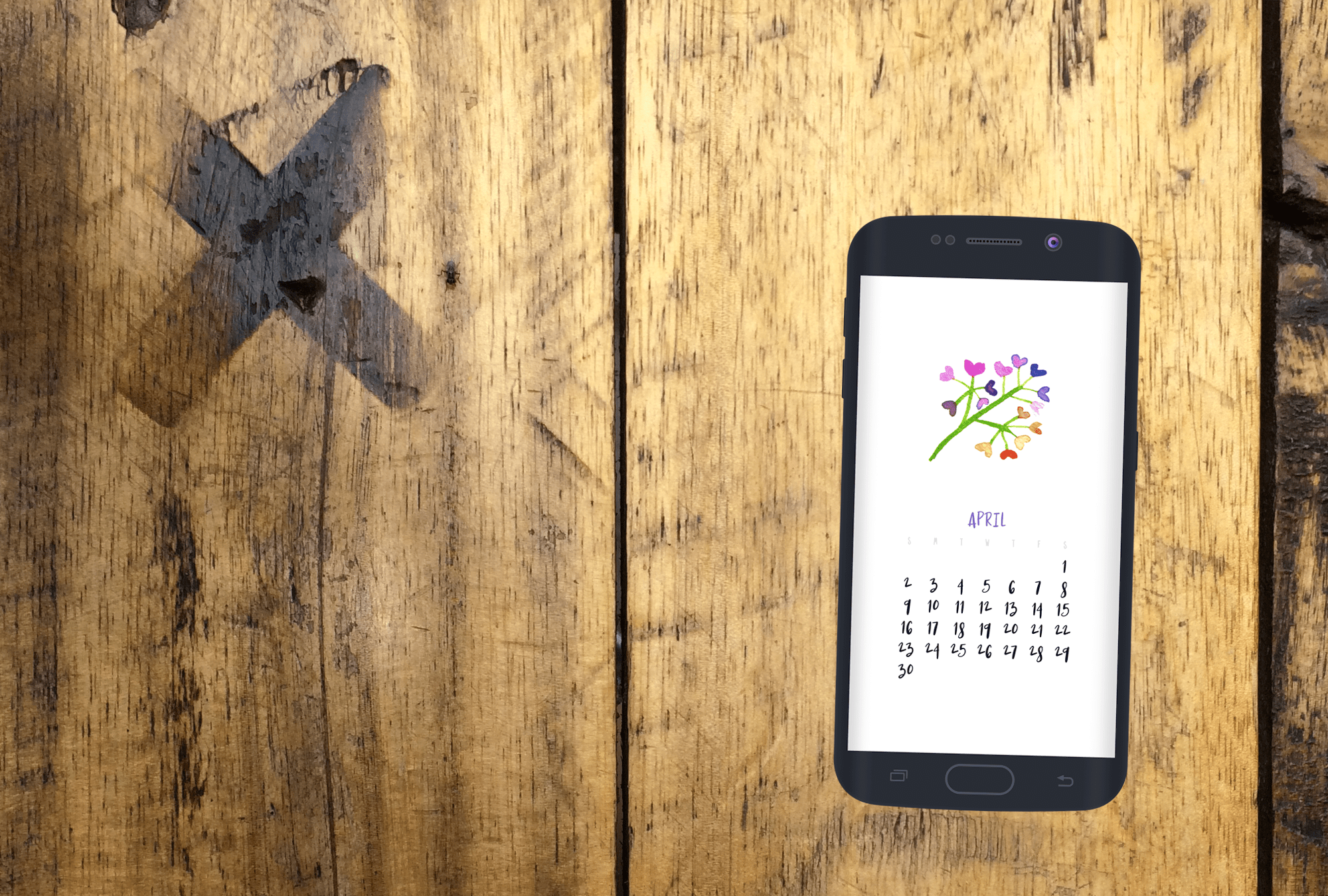 April 2017 Smartphone Wallpaper Calendar