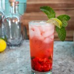 Straberrry Mint Mojitio in a highball glass