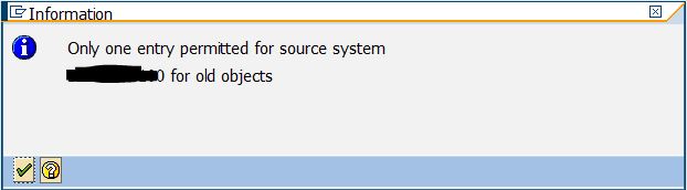One Entry Permitted for Source System