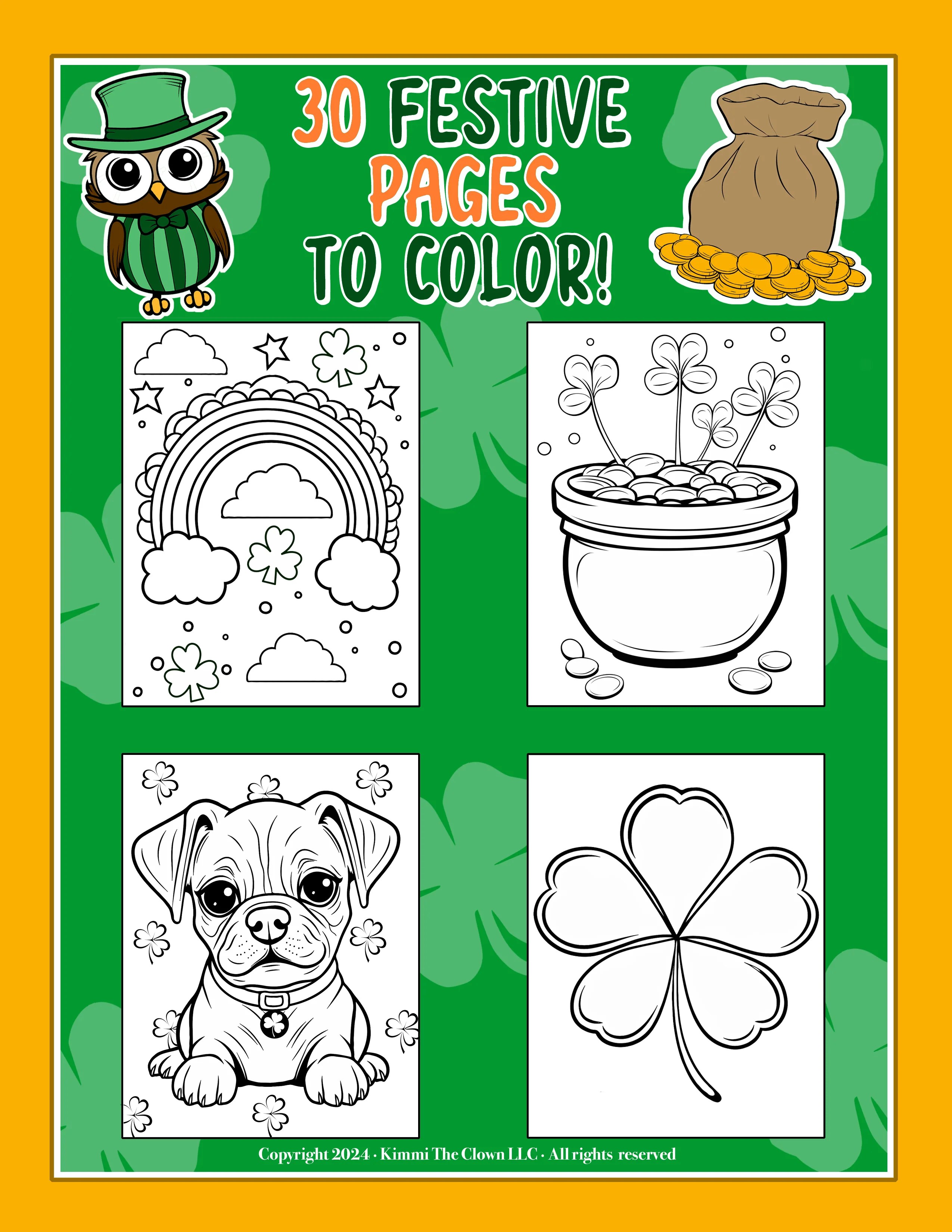 St Patrick S Day Coloring Book Lucky Leprechaun Kimmi The Clown