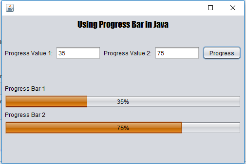 How To Use Progress Bar Using Java