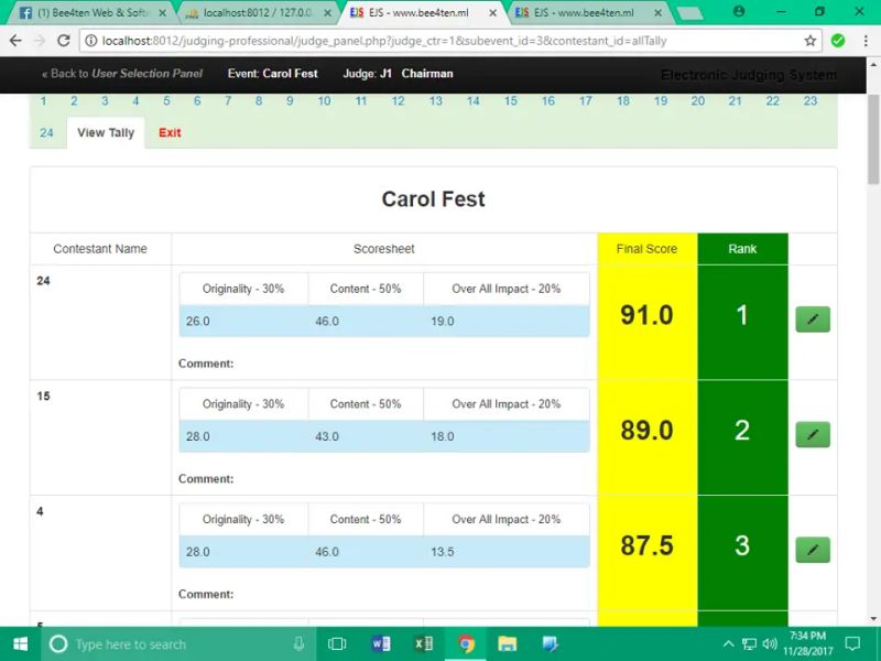 Electronic Judging System Project In Php With Source Code And Report - Nature Photo Collection - Mobile Quality