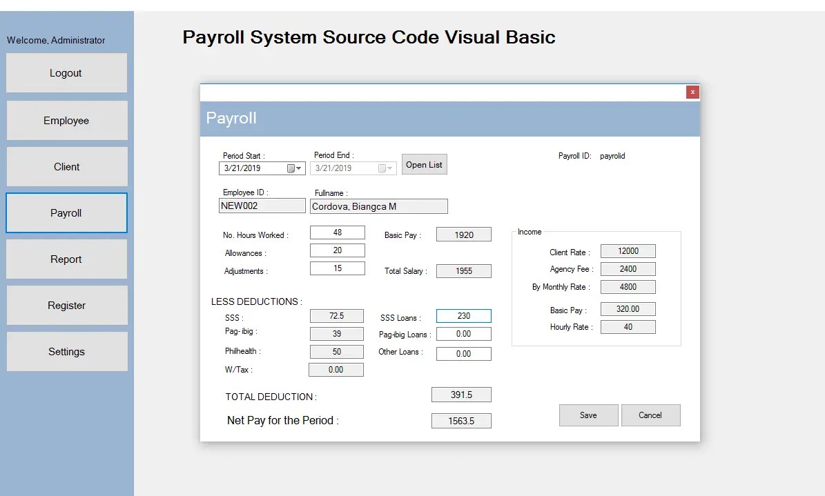 Payroll System in Visual Basic payroll system thesis using vb6