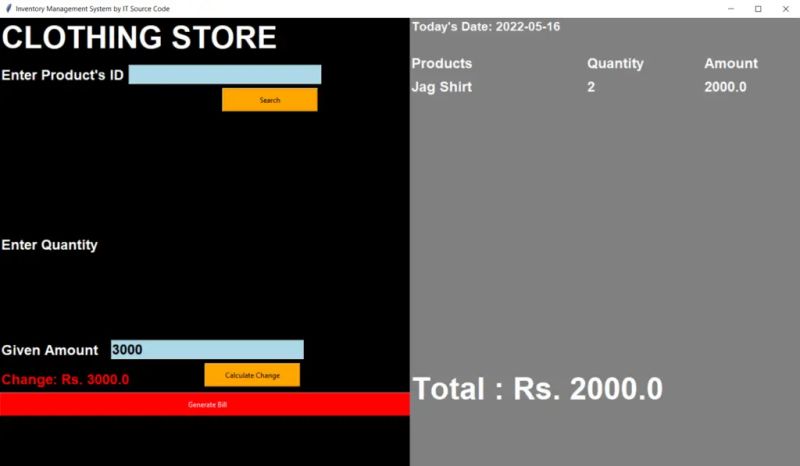 Cloth Store Management System Project In Python With Source Code - HD Minimal Images for Desktop