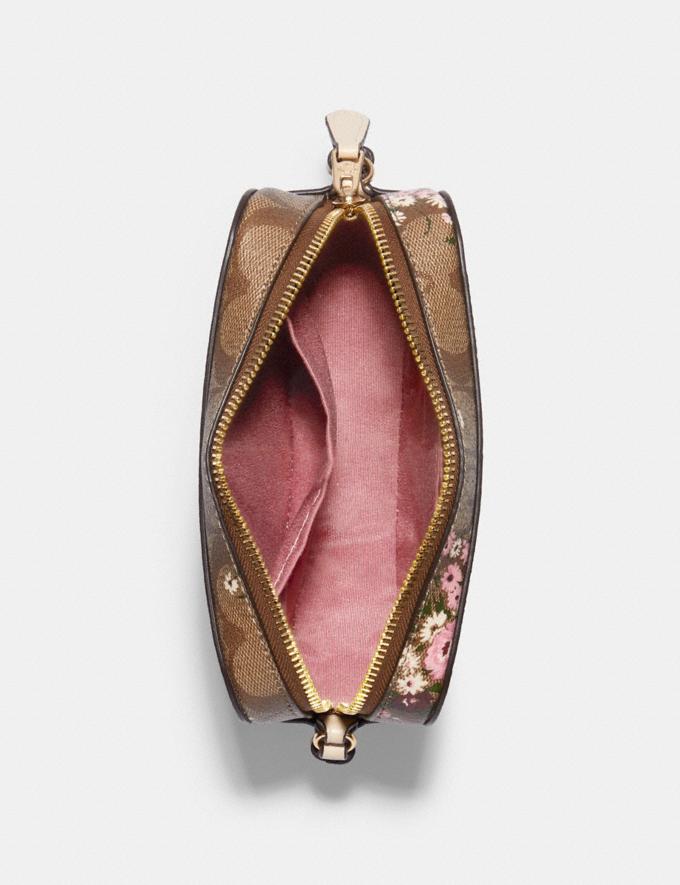 Coach Mini Camera Bag In Signature Canvas With Evergreen Floral Print