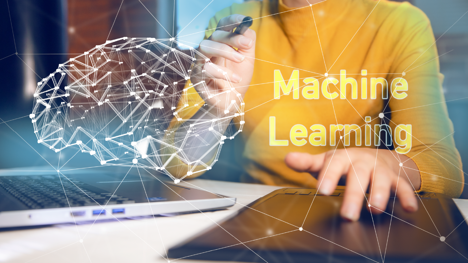 Illustration of AI learning from diverse training data sources.