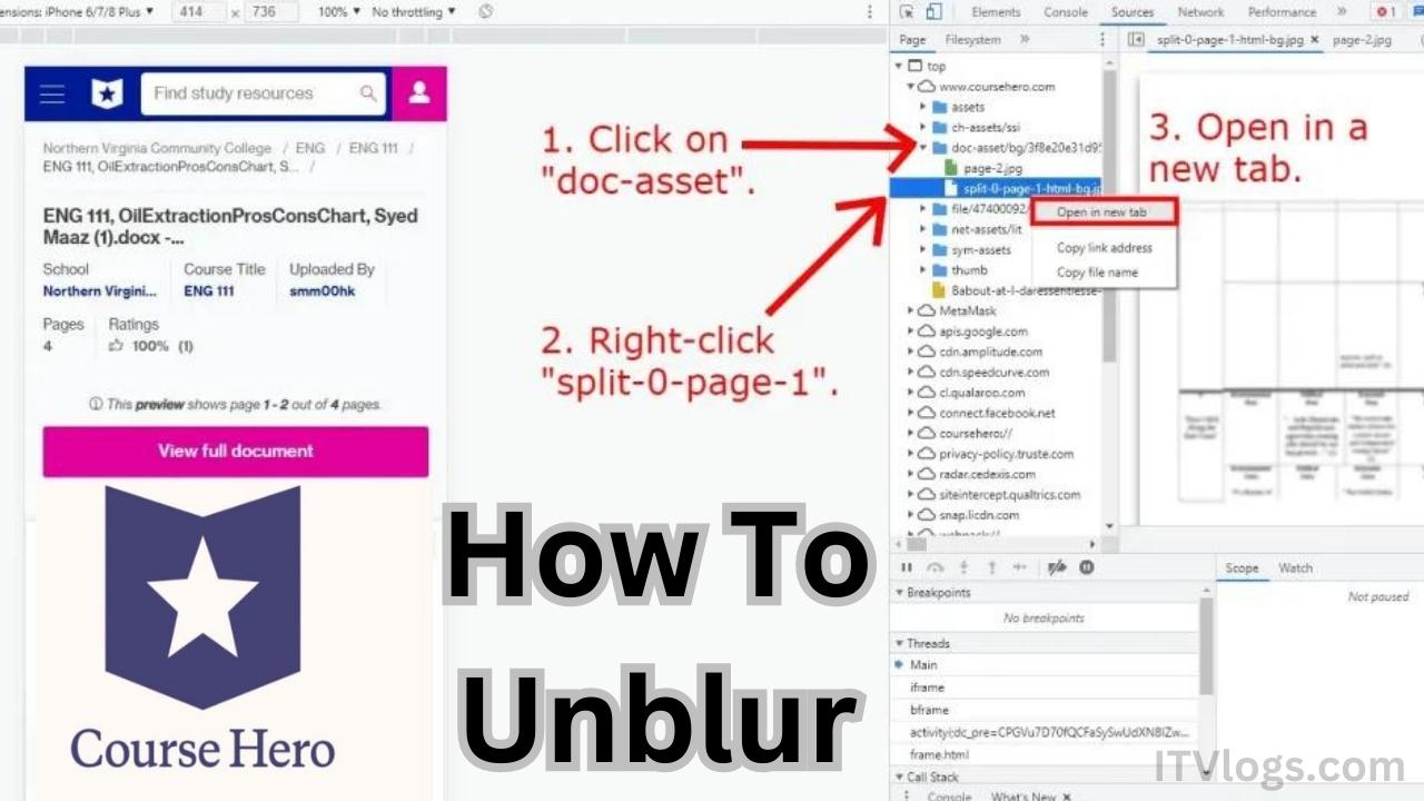 How To Unblur Course Hero step by step guide