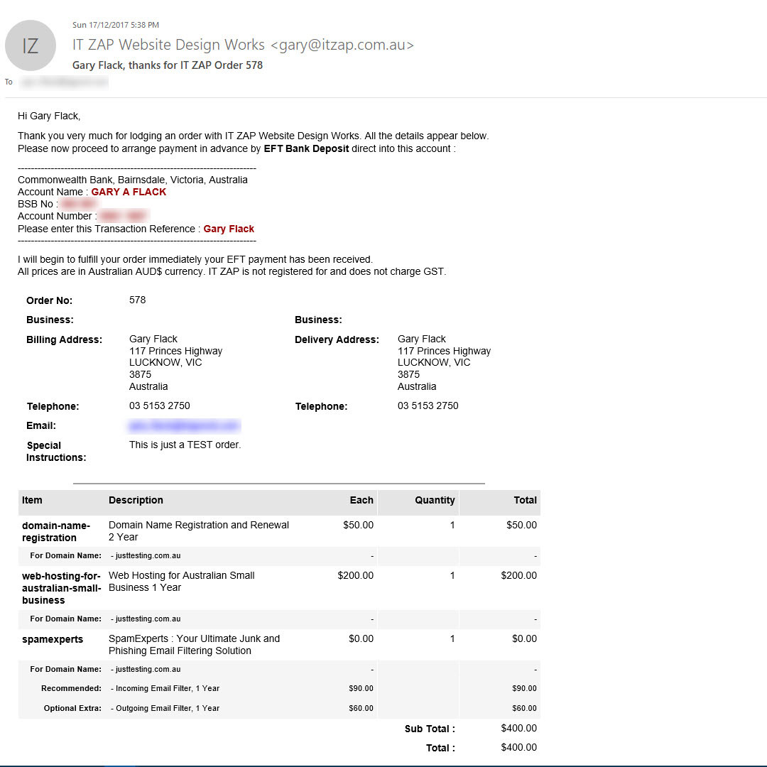 Ecommerce Templates Thanks Receipt Css And Email Templates I T Zap Website Design Works