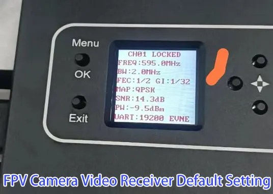 FPV Camera Video Receiver Default Setting