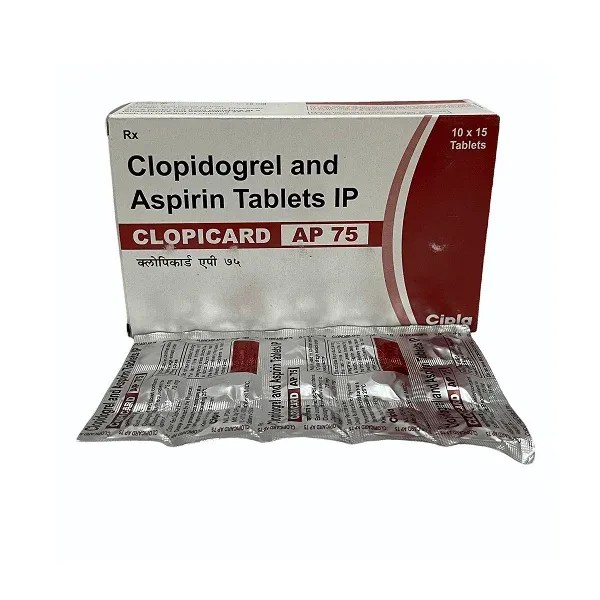 Clopicard AP 75 Clopidogrel 75mg Aspirin 75mg tablets Cipla packaging