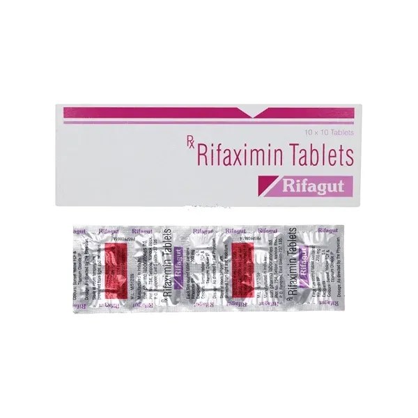 Rifagut 200mg Rifaximin tablets packaging
