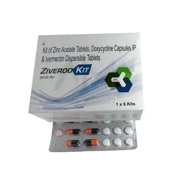 Ziverdo Kit zinc acetate doxycycline ivermectin tablets pharmaceutical packaging