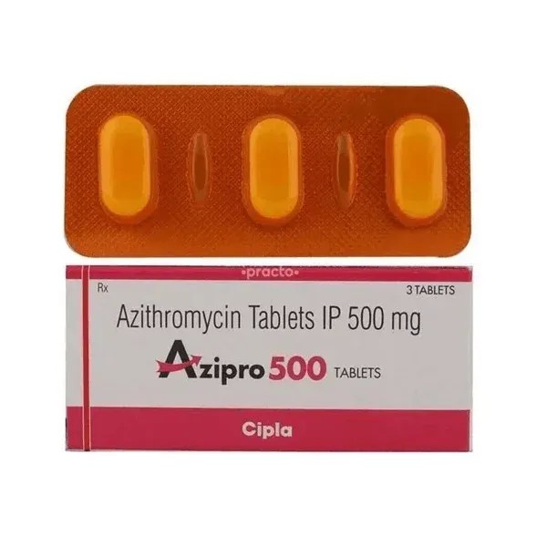 Azipro 500 mg Azithromycin tablets Cipla pharmaceutical packaging