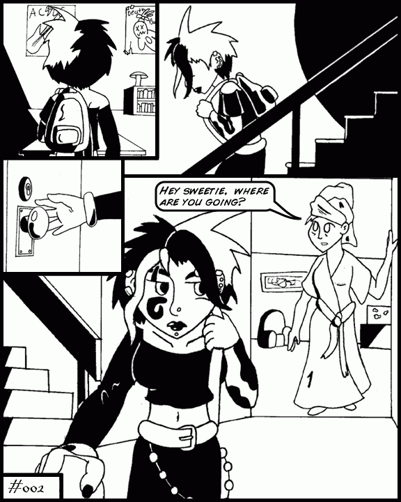 Note from several years in the future: No, I do not remember why I decided Kame's mom should be wearing a bathrobe.