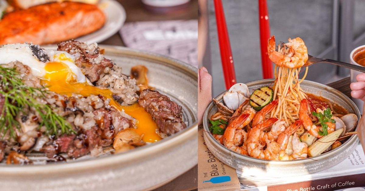 Emma’s Cafe |台中運動餐廳套餐大升級！浮誇爆量早午餐盤和滿滿鮮蝦義大利麵，看球賽+用餐一次Get～