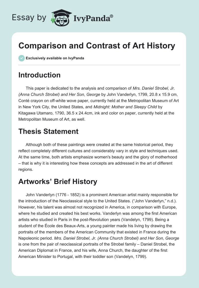 Comparison and contrast of art history