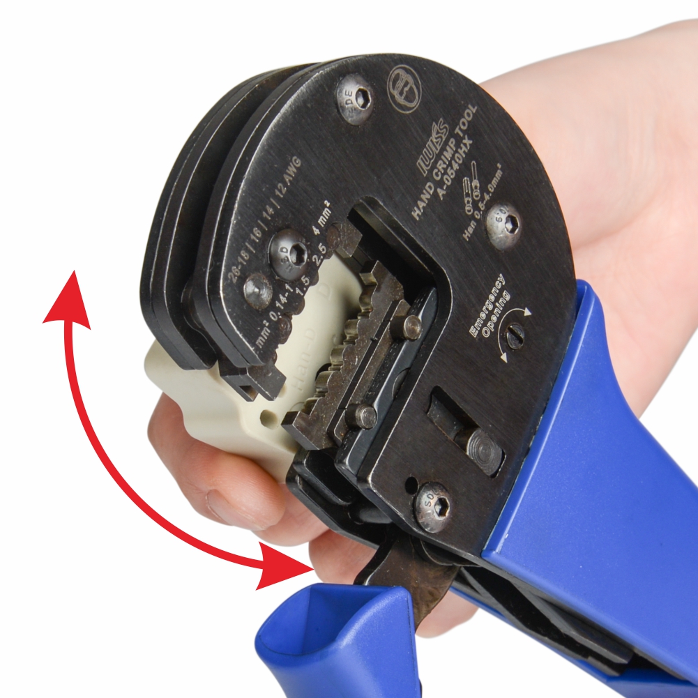 Ratchet Crimping Tool Works for AWG 26-12 Connectors